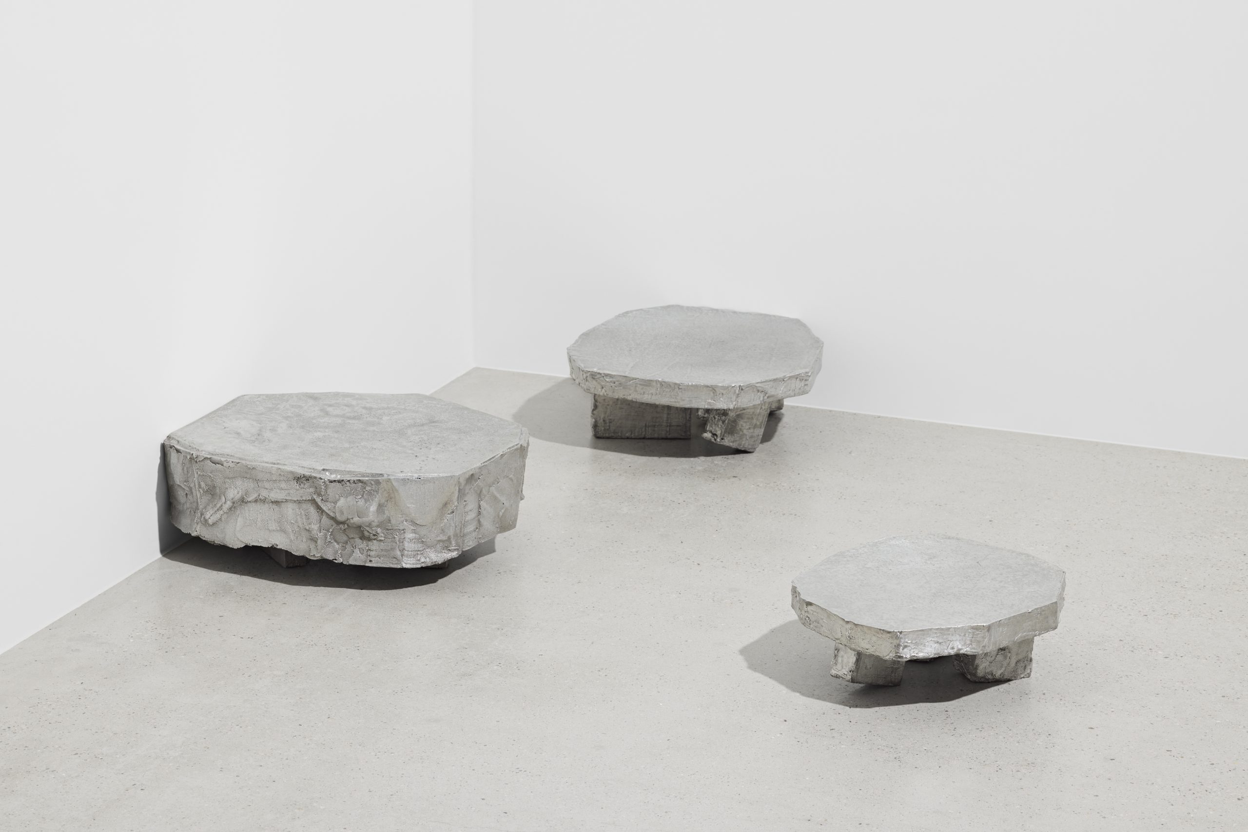 Eunkyung Lee’s low aluminium sculpture in an interior setting