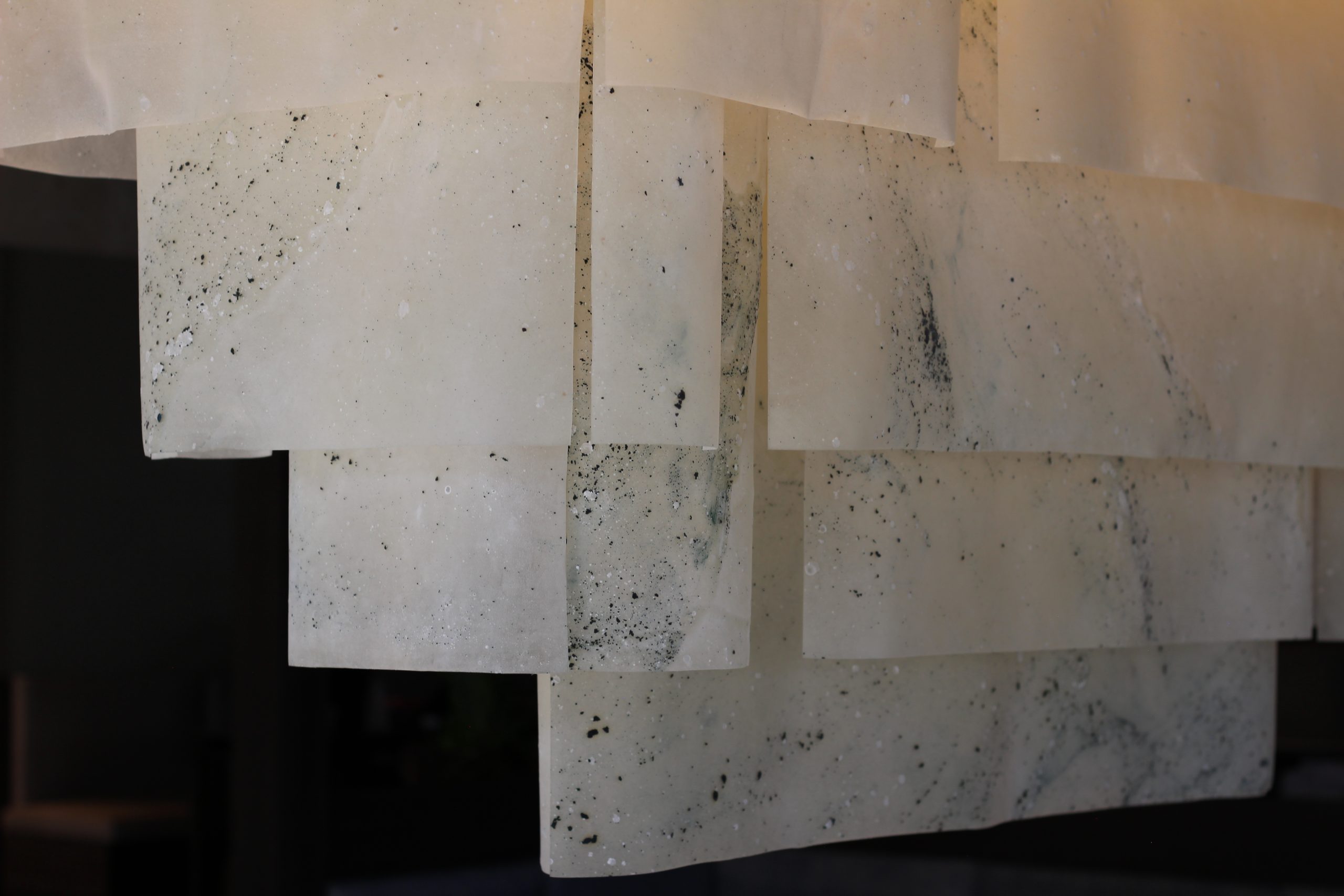 Hand-cast bio-textile noren panels designed for the Sticks’n’Sushi restaurant