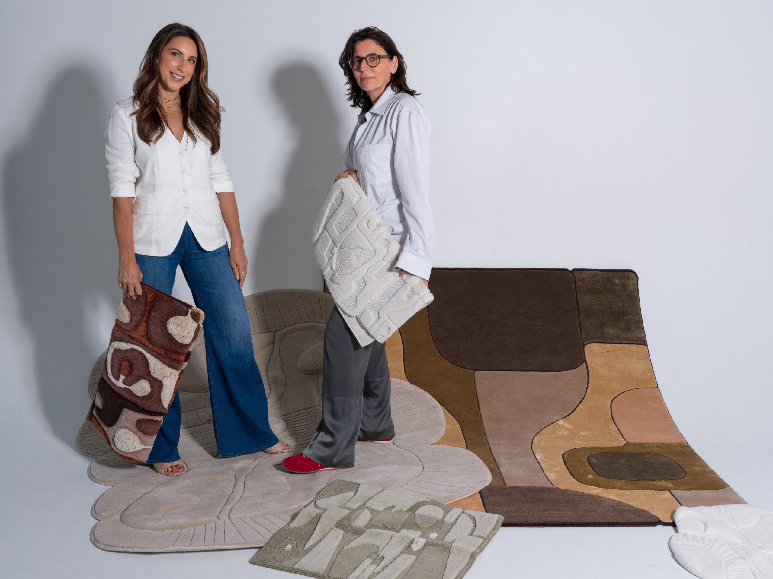 Rugs from the collection shown in the studio