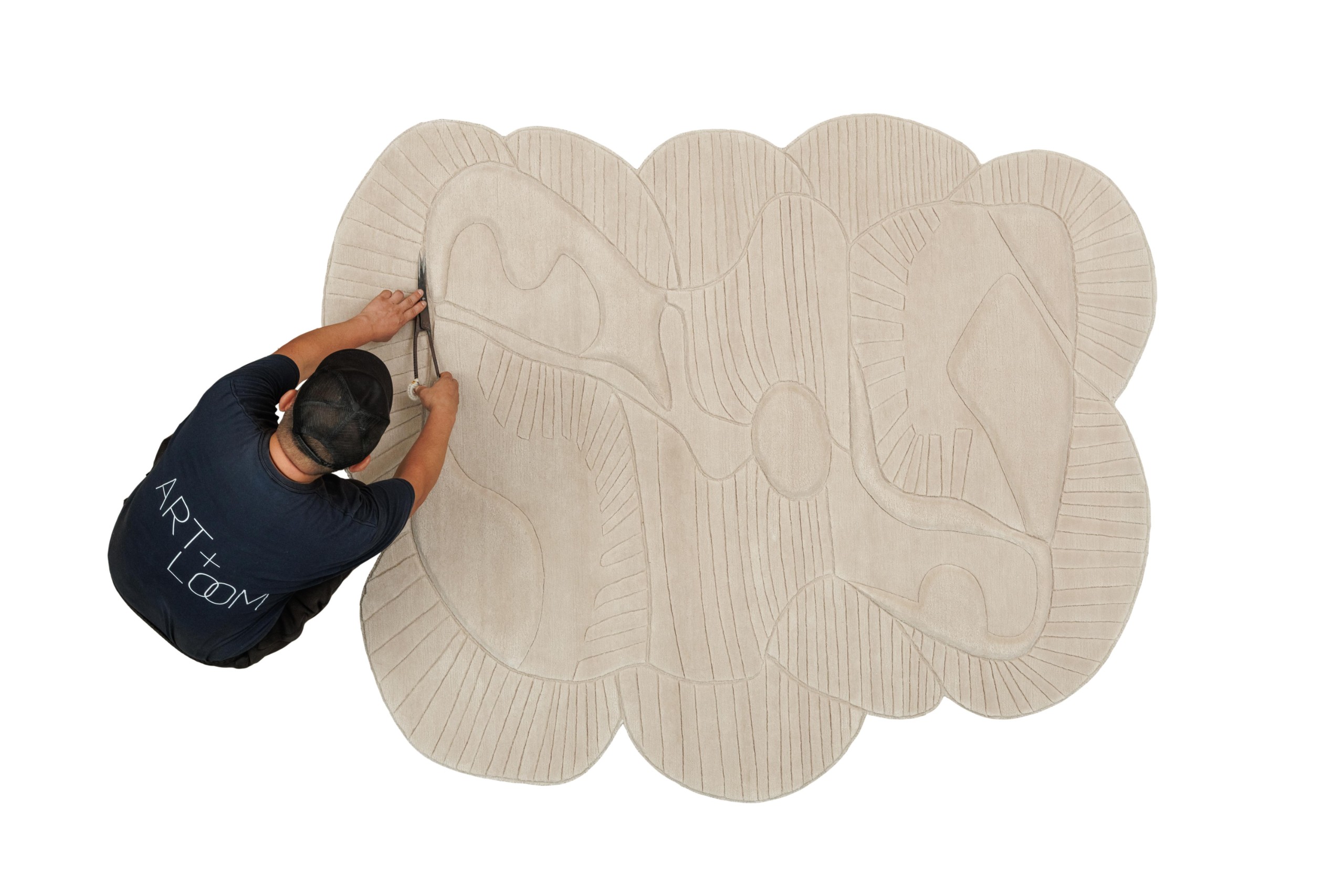 Cream rug seen from above