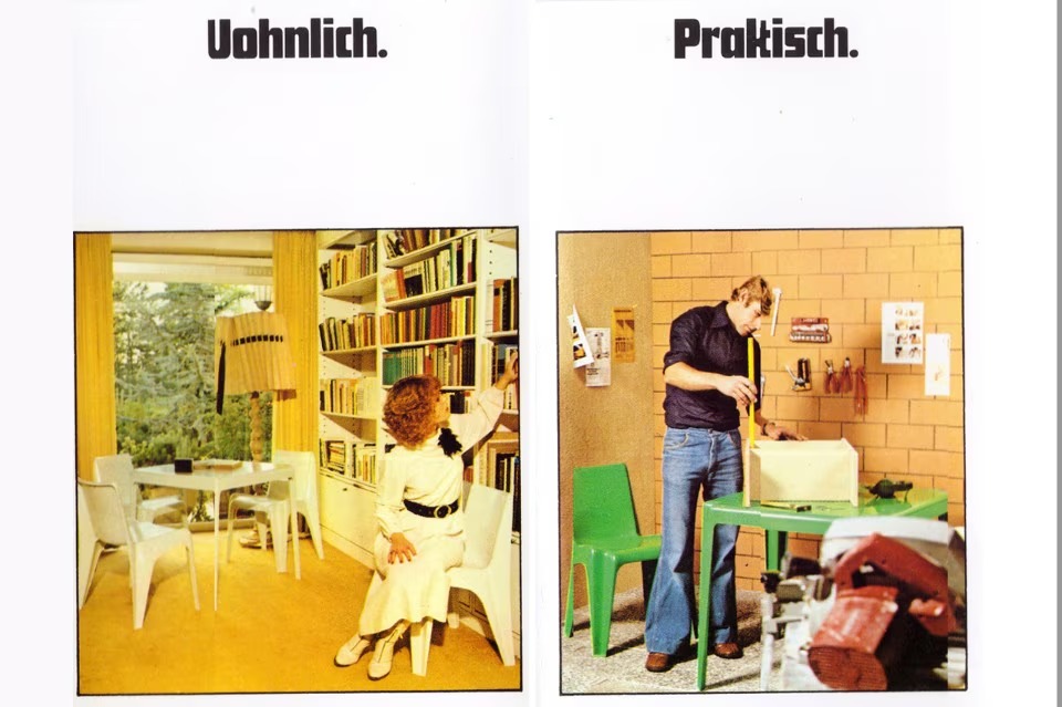 Period advertisement for plastic furniture