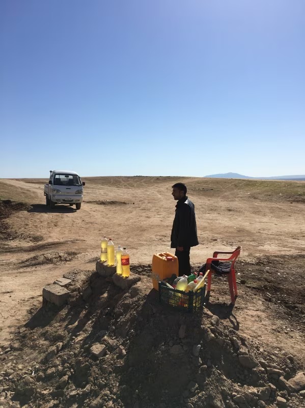 Monobloc chair at a roadside fuel stall in Iraqi Kurdistan