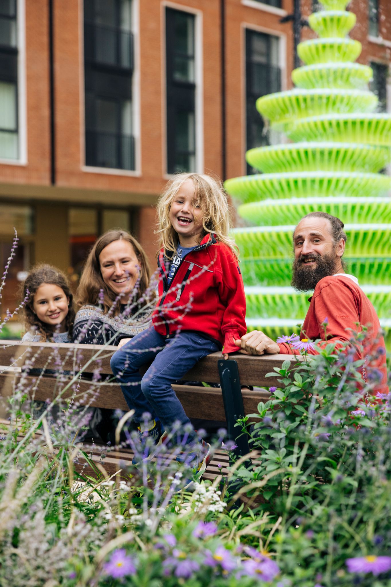 Paulette and family with The Fountain